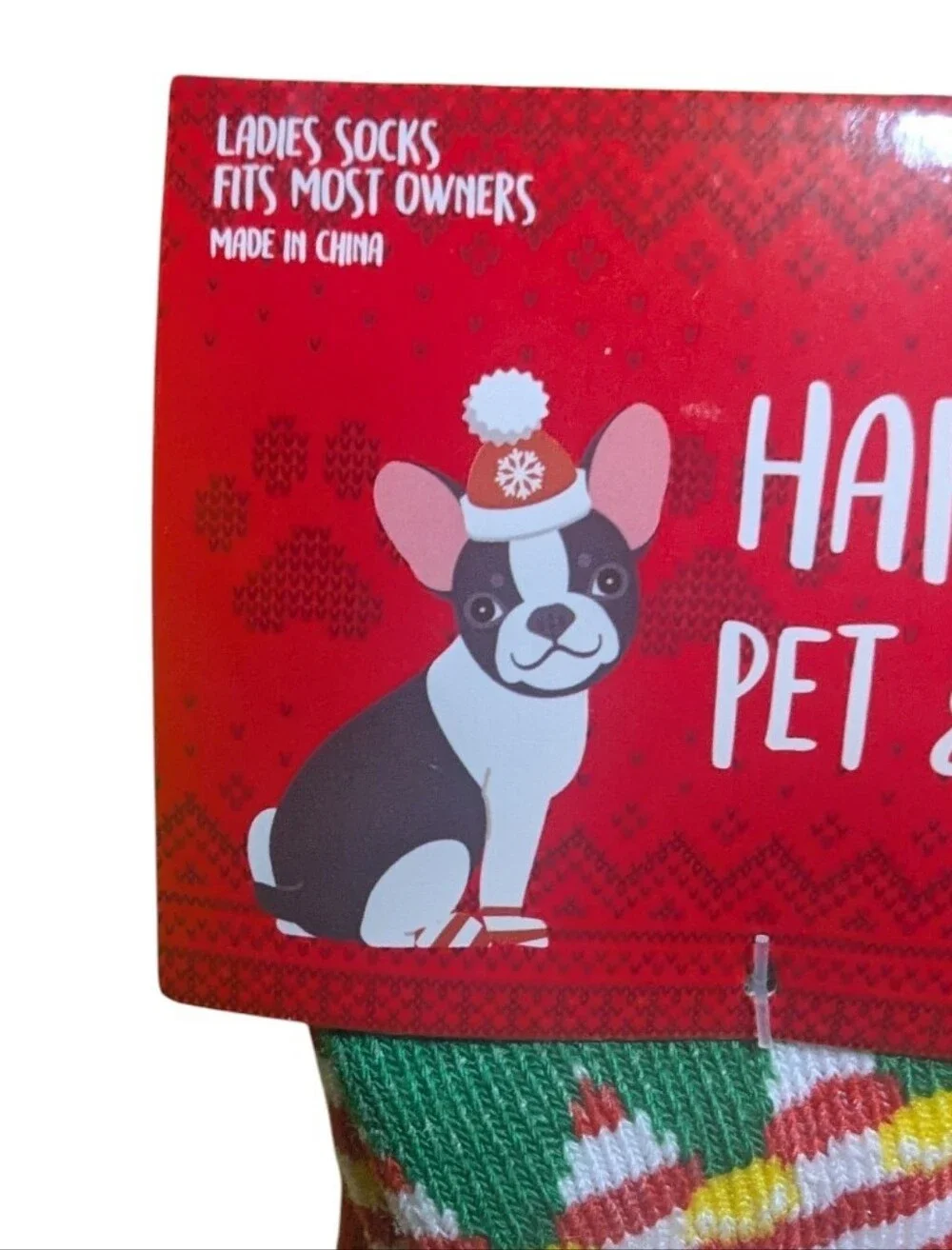 Happy Howlidays Pet & Owner Socks Matching Set Red O/S Small Dog Breeds